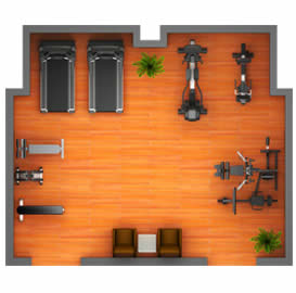 豪華家庭健身房器材設(shè)備配置解決方案