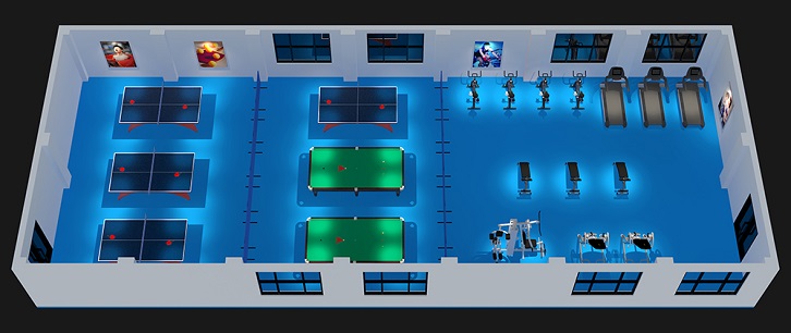 200平方小區(qū)健身房